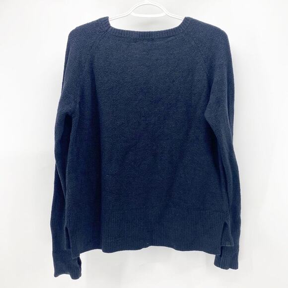 Barefoot Dreams cozychic lite fuzzy ho Lo thumb holes warm shirt black soft sz S - Picture 8 of 8